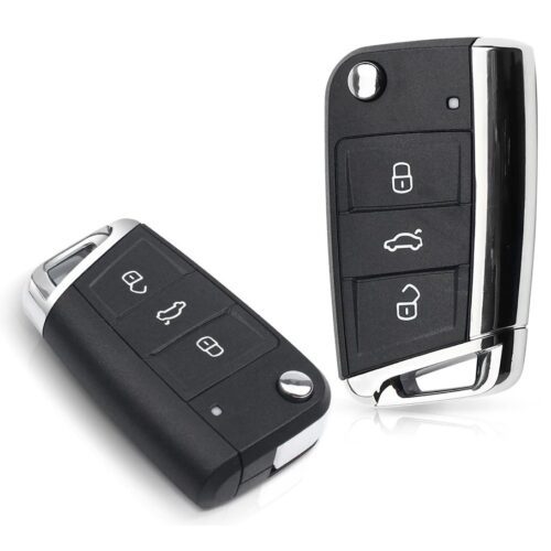 Bilnøglehus til VW / Skoda Flip (2131) - 3 knapper