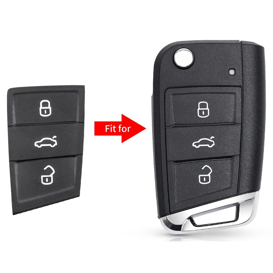 Gummiknapper til VW og Skoda - 3-knapper - Billede 2