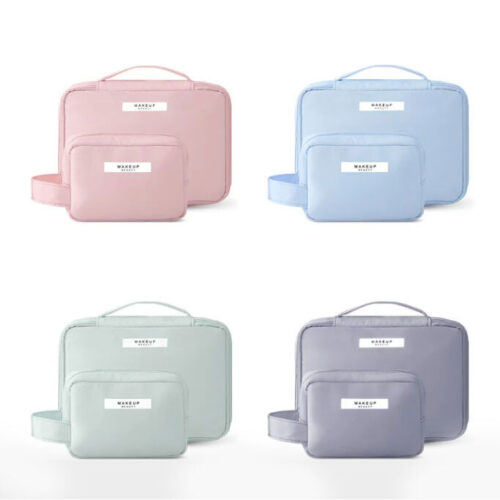 Kosmetik taske / beauty box i nylon, stor, 16x23x8 cm